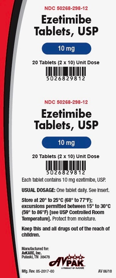 Label 1 (Label 50268 298 12 10mg Ezetimibe)